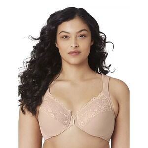 Glamorise 1245 Wonderwire Front Close UW Bra Size 46C Beige